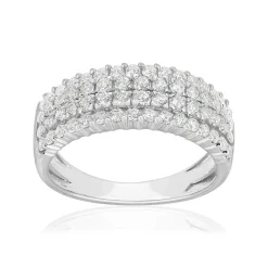 Bague or 750 blanc diamants synthétiques 1,01 carat