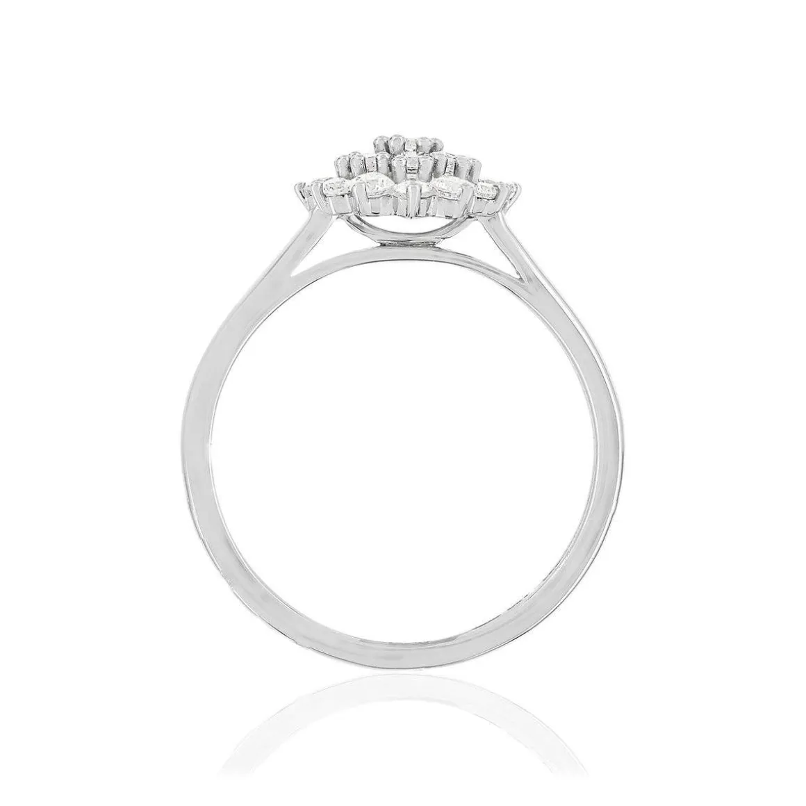 Bague or blanc 750, diamants total 50/100e de carat.