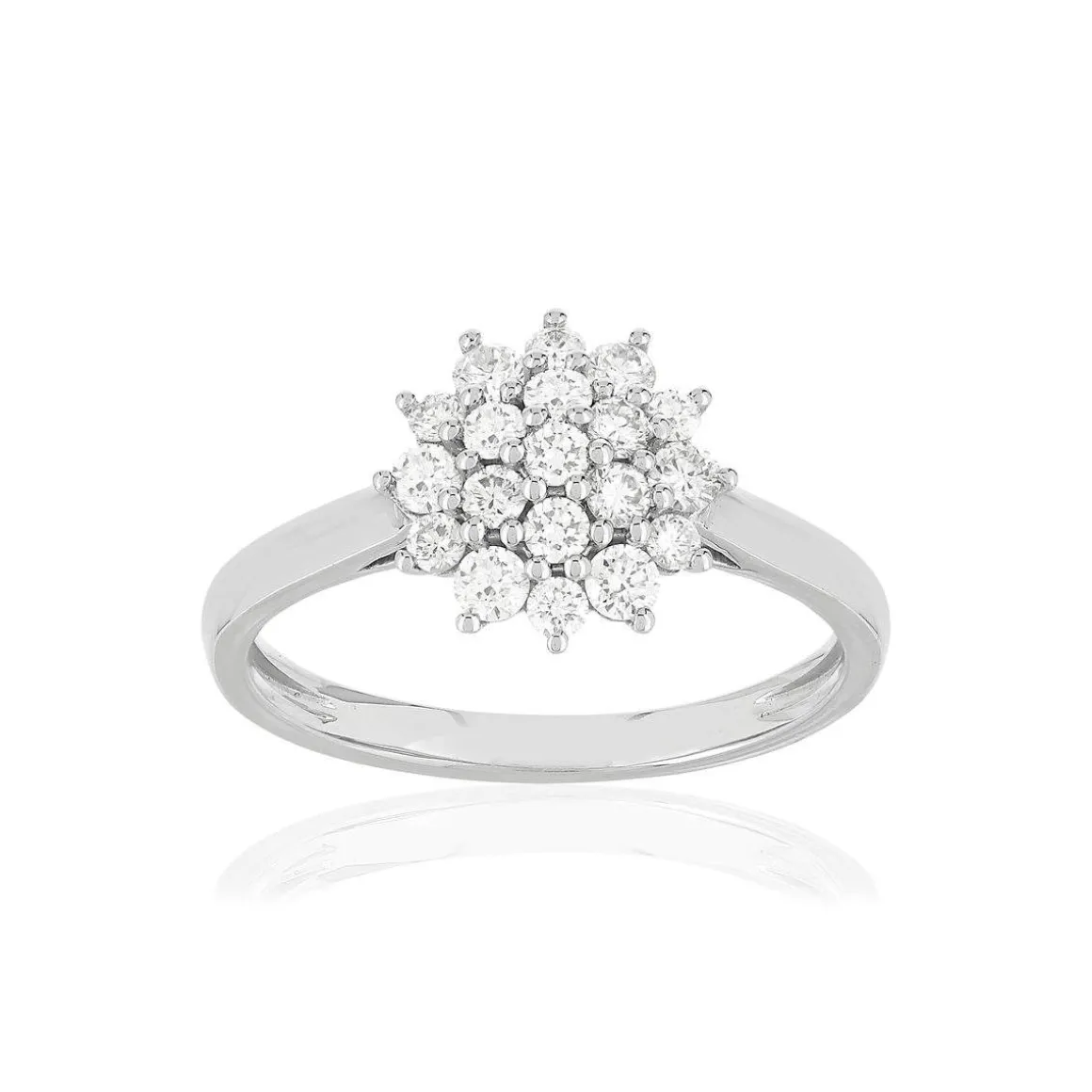Bague or blanc 750, diamants total 50/100e de carat.
