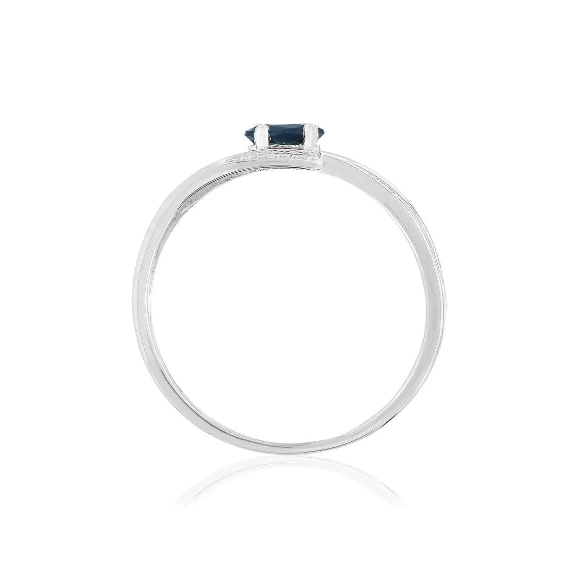 Bague or blanc 375, saphir