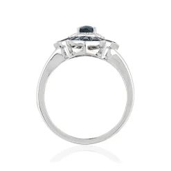 Bague or blanc 750 saphir diamant