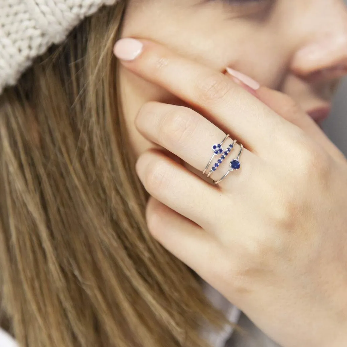 Bague or blanc 375 saphirs