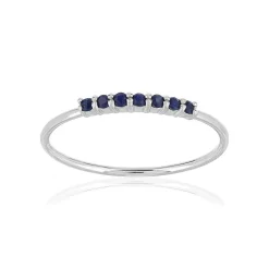 Bague or blanc 375 saphirs