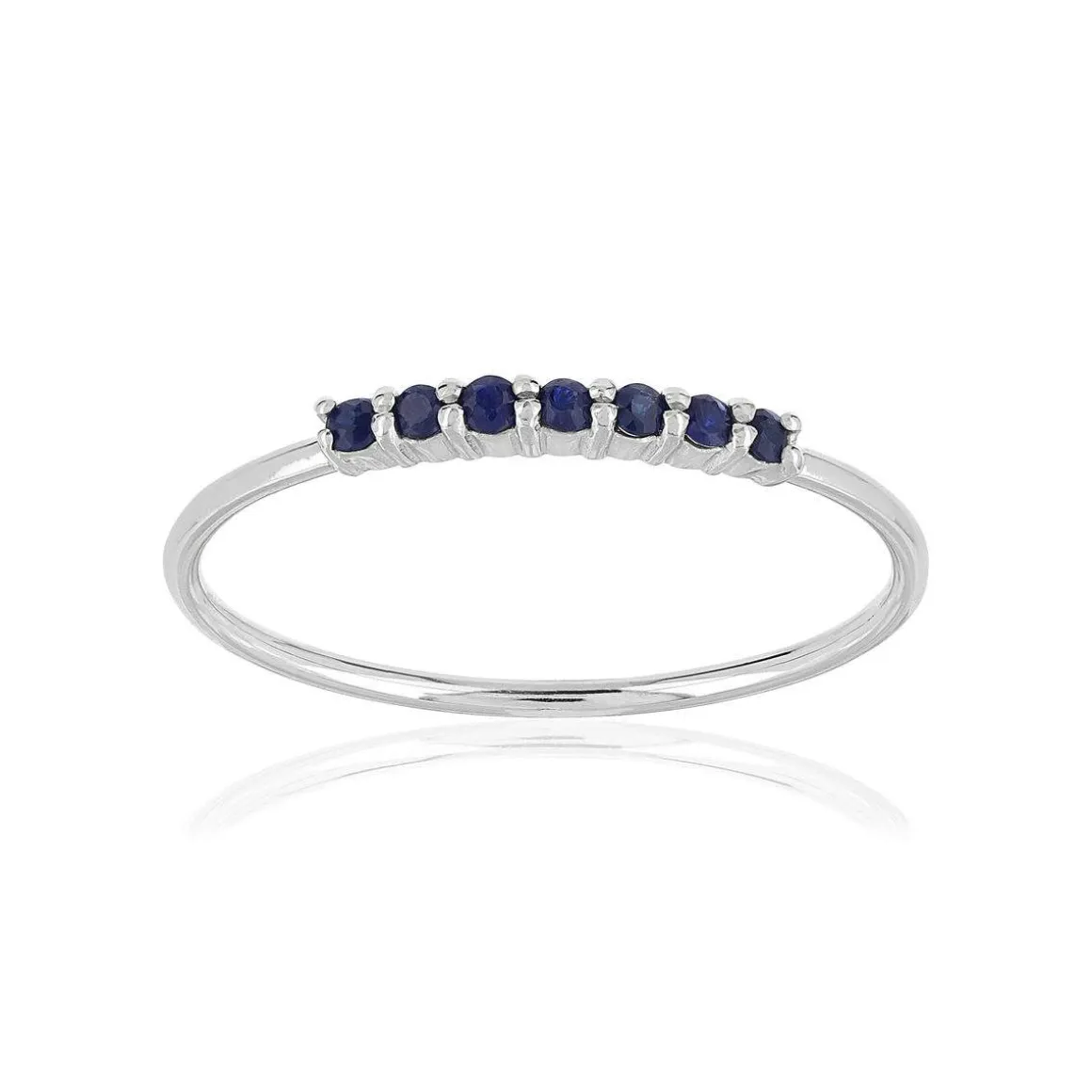 Bague or blanc 375 saphirs