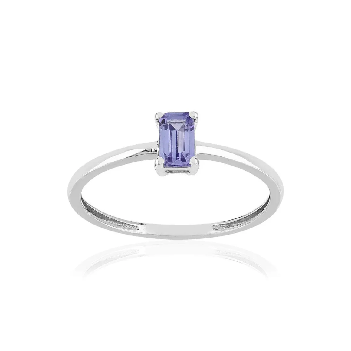 Bague or 375 blanc tanzanite