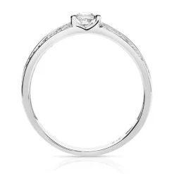 Bague or 375 blanc zirconias