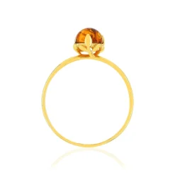 Bague or 375 jaune ambre