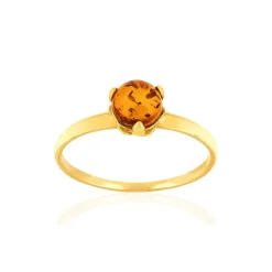 Bague or 375 jaune ambre