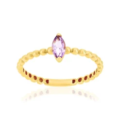 Bague or 375 jaune améthyste