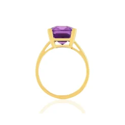 Bague or jaune 750, 1 Améthyste de 6,80 carats.