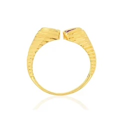 Bague or jaune 375 améthystes taille troidia
