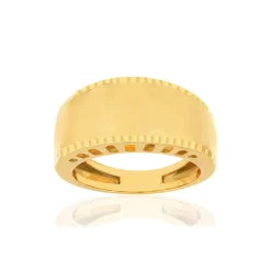 Bague or jaune 375, bord ciselé