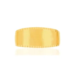 Bague or jaune 375, bord ciselé