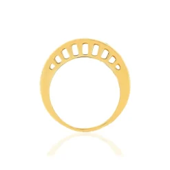 Bague or jaune 375, bord ciselé