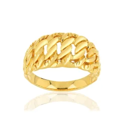 Bague or jaune 375 chaîne