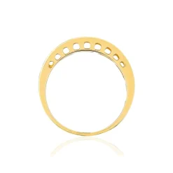 Bague or jaune 375, ciselé, motif soleil.