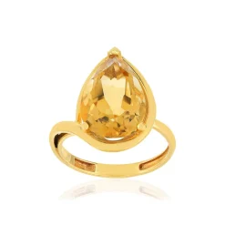 Bague or jaune 750, 1 Citrine de 4,77 carats.