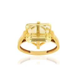 Bague or jaune 750, 1 citrine de 5 carats.