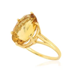 Bague or jaune 750, 1 Citrine de 5,95 carats.