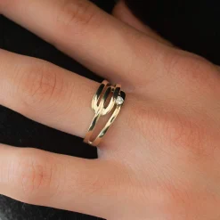 Bague or 375 jaune diamant