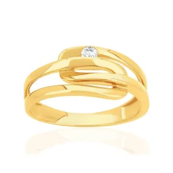 Bague or 375 jaune diamant