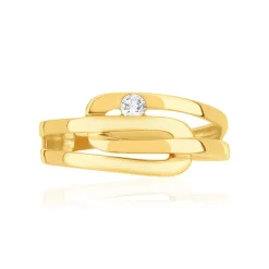 Bague or 375 jaune diamant