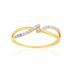 Bague or 375 jaune diamants