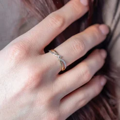 Bague or 375 jaune diamants