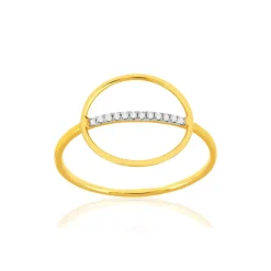 Bague or 375 jaune diamants