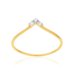 Bague or 375 jaune diamants