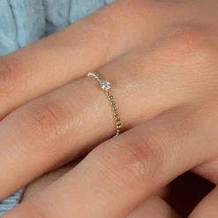 Bague or 750 jaune diamants