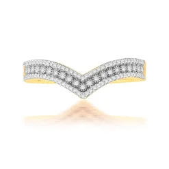 Bague or 750 jaune diamants