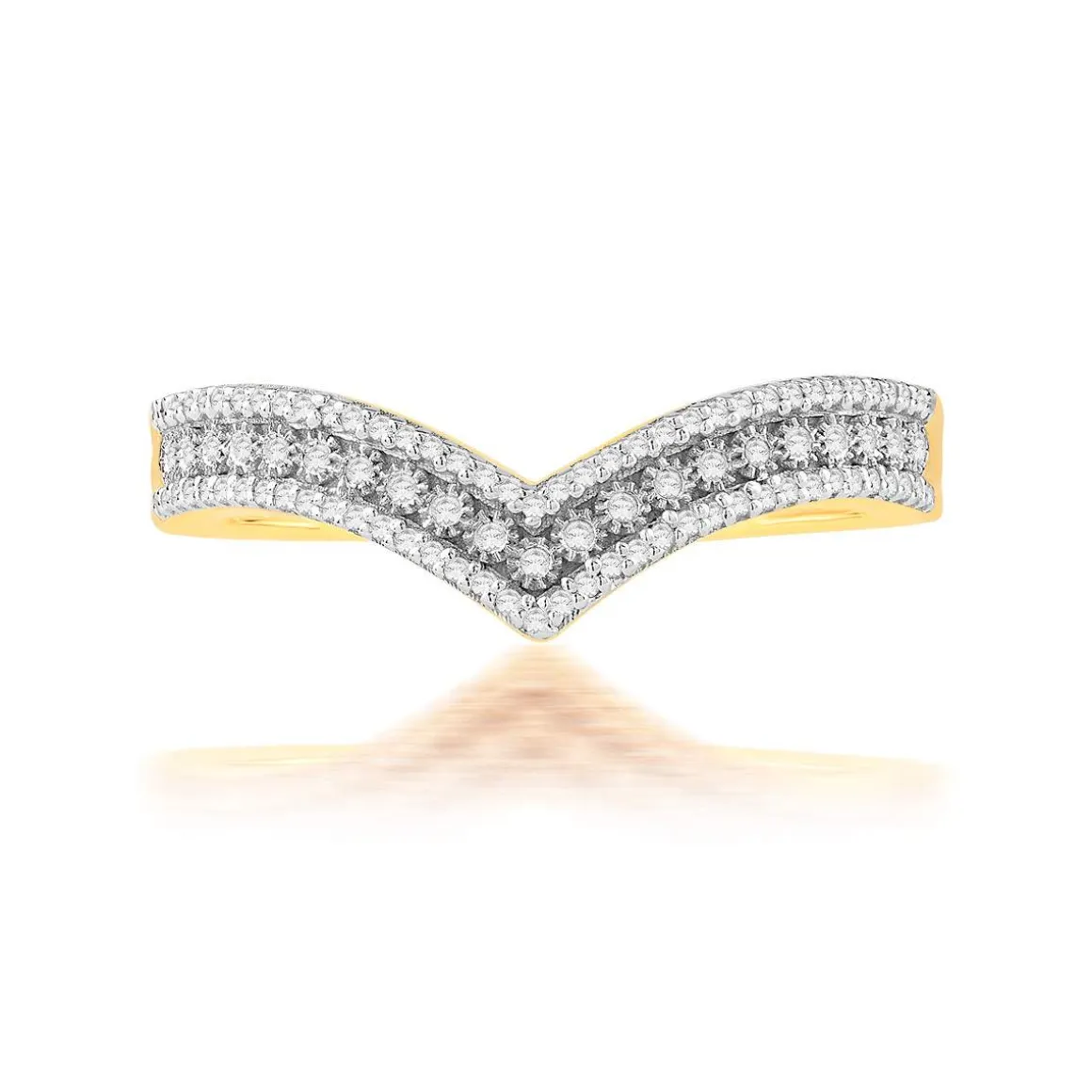 Bague or 750 jaune diamants