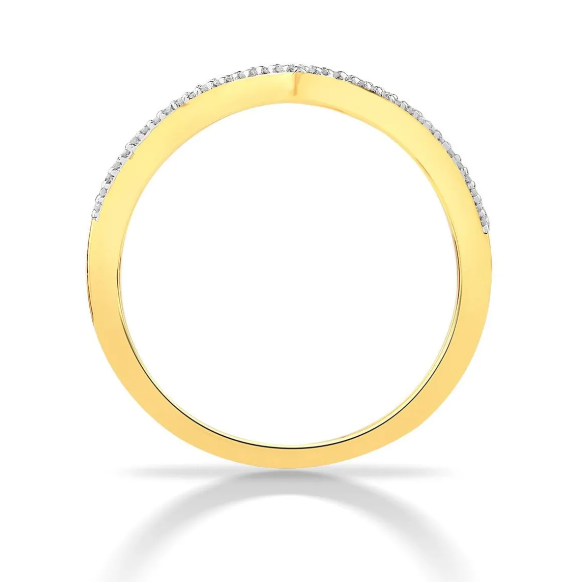 Bague or 750 jaune diamants