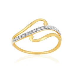 Bague or 375 jaune diamants
