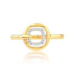 Bague or 750 jaune diamants