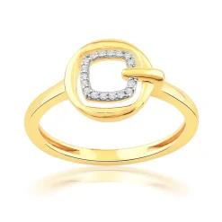 Bague or 750 jaune diamants