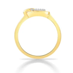 Bague or 750 jaune diamants