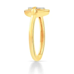 Bague or 750 jaune diamants