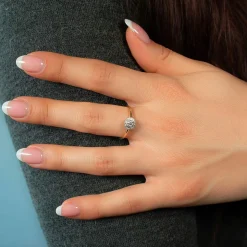Bague or 750 jaune diamants