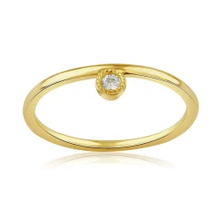 Bague or 375 jaune diamants