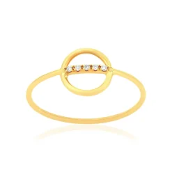 Bague or 375 jaune diamants