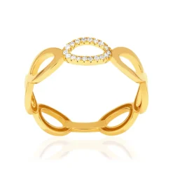 Bague or 375 jaune diamants