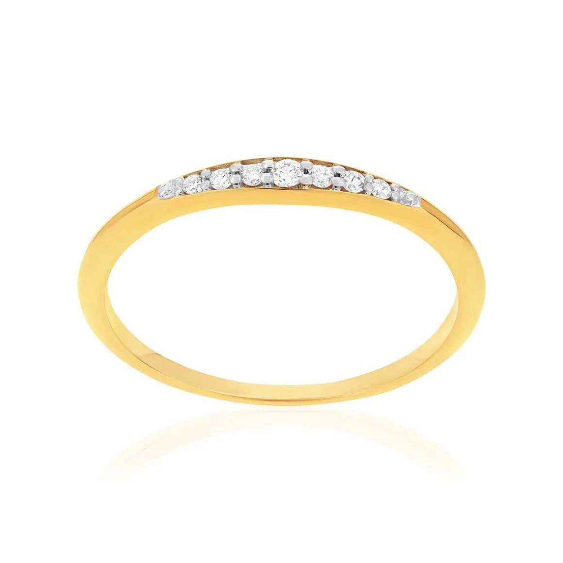 Bague or 375 jaune diamants
