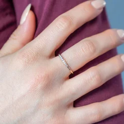 Bague or 375 jaune diamants
