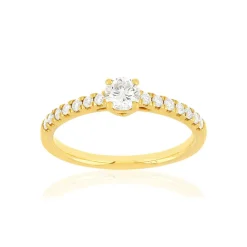 Bague or jaune 750 diamants synthétiques 0.50 carat