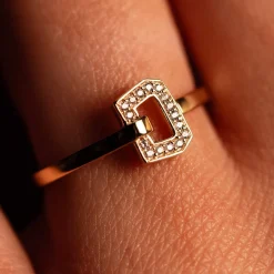 Bague or 750 jaune et boucle diamants