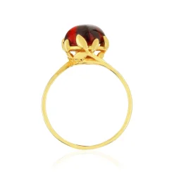 Bague or 375 jaune grenat