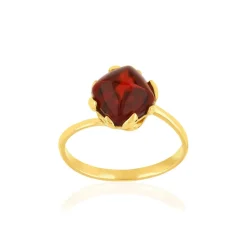 Bague or 375 jaune grenat