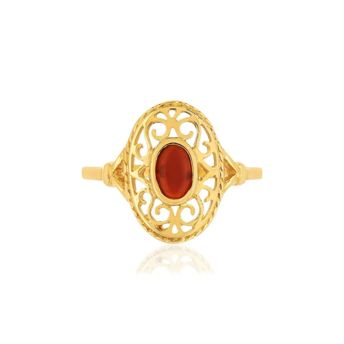 Bague or jaune 375 grenat